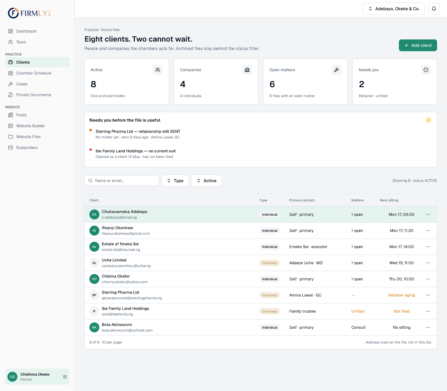 FirmLyt client management